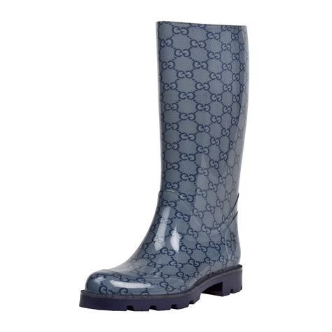 navy blue gucci rain boots|Gucci print thigh high boots.